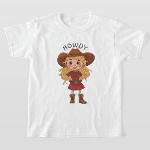 ハウディ女性のカーボーイカントリーカウボーイハットキッズギフト Tシャツ