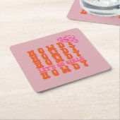 ハウディ女性のカーボーイコースター スクエアペーパーコースター (アングル)