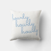 ハウディ沿岸女性のカーボーイヴィンテージブルースクリプト クッション (裏面)