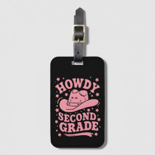 ハウディ2年生カウボーイ女性のカーボーイ新学期 ラゲッジタグ