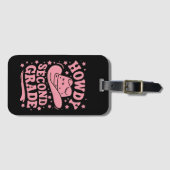 ハウディ2年生カウボーイ女性のカーボーイ新学期 ラゲッジタグ (正面横)