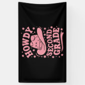 ハウディ2年生カウボーイ女性のカーボーイ新学期 横断幕 (縦)