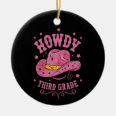 ハウディ3グレードカウボーイ女性のカーボーイ新学期 セラミックオーナメント (正面)