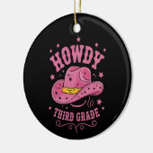 ハウディ3グレードカウボーイ女性のカーボーイ新学期 セラミックオーナメント (左)