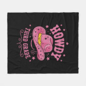 ハウディ3グレードカウボーイ女性のカーボーイ新学期 フリースブランケット (正面(横))