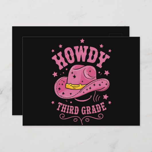 ハウディ3グレードカウボーイ女性のカーボーイ新学期 ポストカード (正面/裏面)