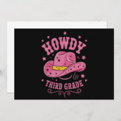 ハウディ3グレードカウボーイ女性のカーボーイ新学期 招待状 (正面/裏面)