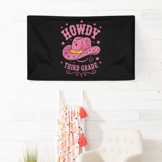 ハウディ3グレードカウボーイ女性のカーボーイ新学期 横断幕 (インサイチュ)