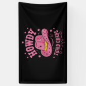 ハウディ3グレードカウボーイ女性のカーボーイ新学期 横断幕 (縦)