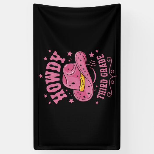 ハウディ3グレードカウボーイ女性のカーボーイ新学期 横断幕 (縦)