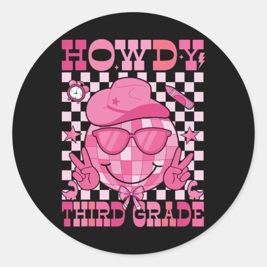 ハウディ3年生先生ウェスタンガールウィメンバック ラウンドシール (正面)