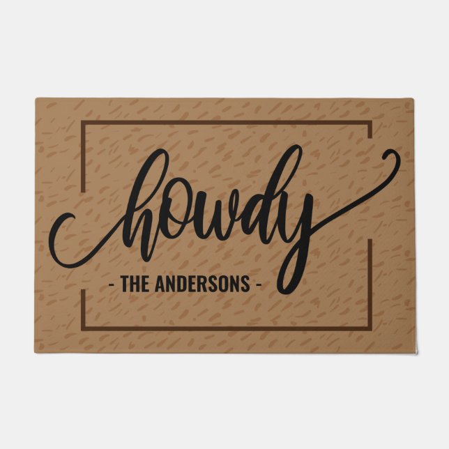 ハウディ – おもしろいPersonalize Welcome ドアマット (正面)
