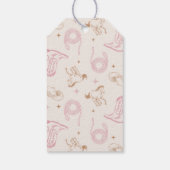 ハウディ!ウエスタンピンク女性のカーボーイ誕生日 ギフトタグ (裏面)