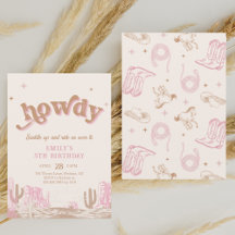 ハウディ！ウエスタンピンク女性のカーボーイ誕生日