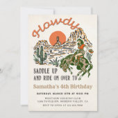 ハウディ！ウエスタンロデオカウボーイ誕生日招待状 招待状 (正面)