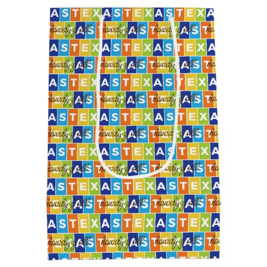 ハウディ・オールカラフルテキサス州 ミディアムペーパーバッグ (裏面)