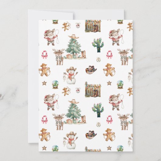 ハウディ・クリスマス | おもしろいウエスタンホリデーパーティー 招待状 (裏面)