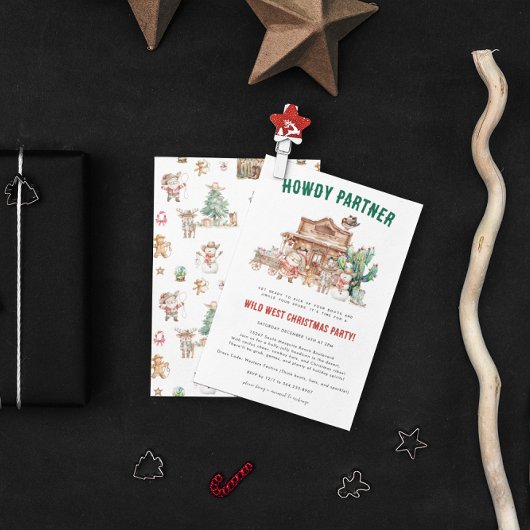 ハウディ・クリスマス | おもしろいウエスタンホリデーパーティー 招待状