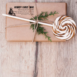 ハウディ・クリスマス | おもしろいウエスタン差出人住所ラベル ラバースタンプ