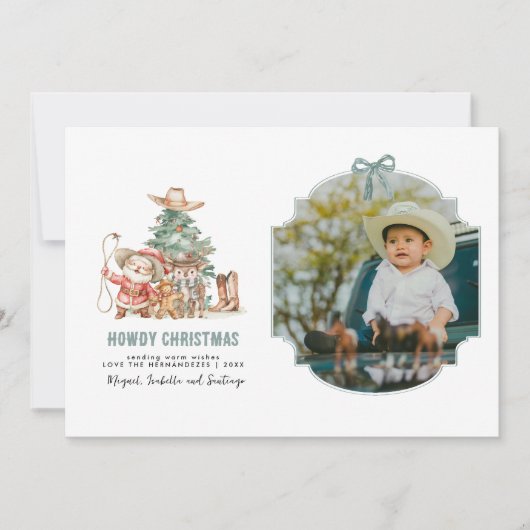 ハウディ・クリスマス | おもしろい西クリスマスフォト シーズンカード (正面)