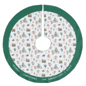 ハウディ・クリスマス | おもしろい西パーソナライズされた ブラッシュドポリエステルツリースカート (正面)