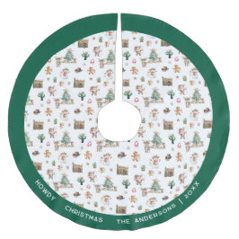 ハウディ・クリスマス | おもしろい西パーソナライズされた ブラッシュドポリエステルツリースカート