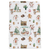 ハウディ・クリスマス | おもしろい西パーソナライズされた ミディアムペーパーバッグ (正面)