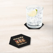 ハウディ クリスマス おもしろ ハイランドカウ Xmas 牛好き ペーパーコースター (インサイチュ)