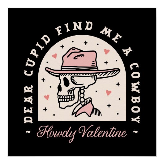 ハウディ・バレンタインのカウボーイ暗いロマンスゴシック黒 ポスター (正面)