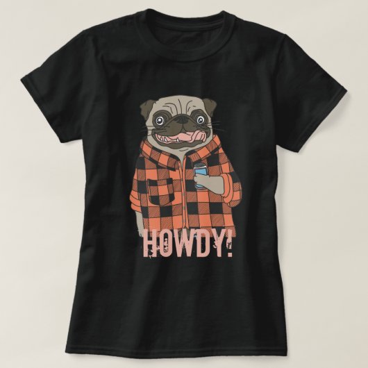 ハウディ・パグ Tシャツ (デザイン正面)
