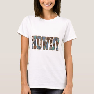 ハウディ・パッチワーク・ウエスタンPNGカウガール・グラフィックデザイン Tシャツ