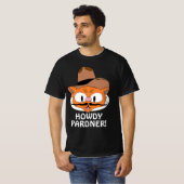 ハウディ パードナー!カウボーイ 口髭 ネコ Tシャツ (正面フル)