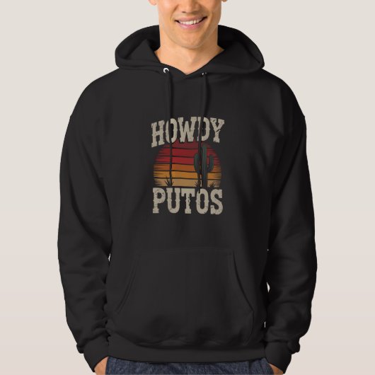 ハウディ・プートス 面白いサボテン レトロ ヴィンテージ パーカ (正面)
