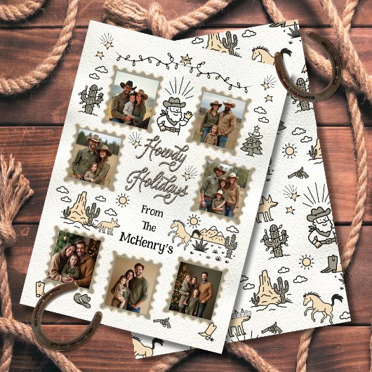 ハウディ ホリデー フォト ウェスタン 手描き ラッソー フレーム シーズンカード