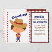 ハウディ!ボーイズカウボーイ誕生日招待状 招待状 (正面/裏面)