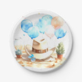 ハウディ、小さな1色カウボーイベビーシャワー ペーパープレート (正面)