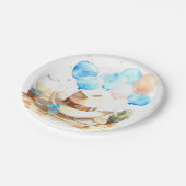 ハウディ、小さな1色カウボーイベビーシャワー ペーパープレート (アングル)