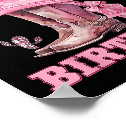 ハウディitsマイ誕生日女性のカーボーイウエスタンロデオガールズ ポスター (角)