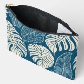 ハウモダンイプリント葉パターン アクセサリーポーチ (見開き)