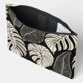 ハウモダンイプリント葉パターン アクセサリーポーチ (見開き)