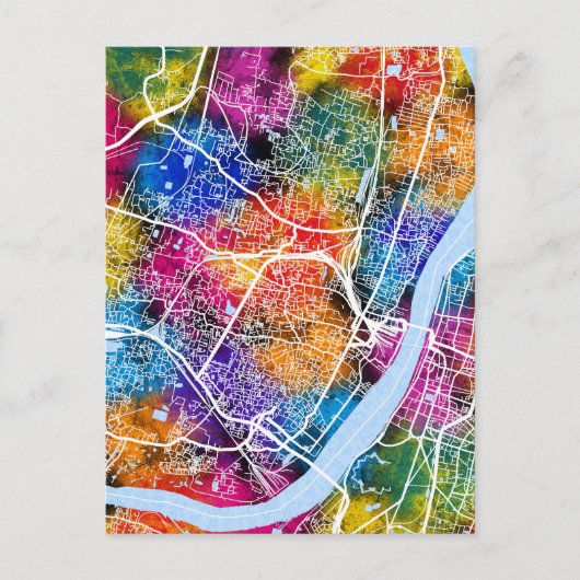 ハウラウェストベンガルの地図 ポストカード (正面)