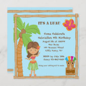 ハウラガール ルアウ広場 誕生日招待状 招待状 (正面/裏面)