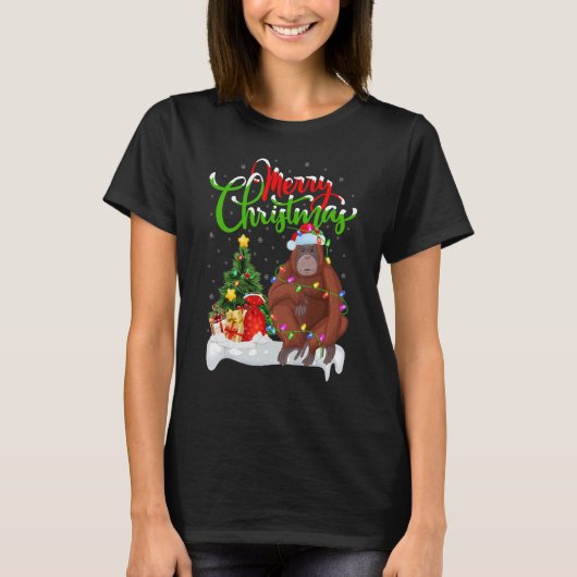 ハウラー動物のクリスマス装飾サンタハウラーChri Tシャツ (正面)