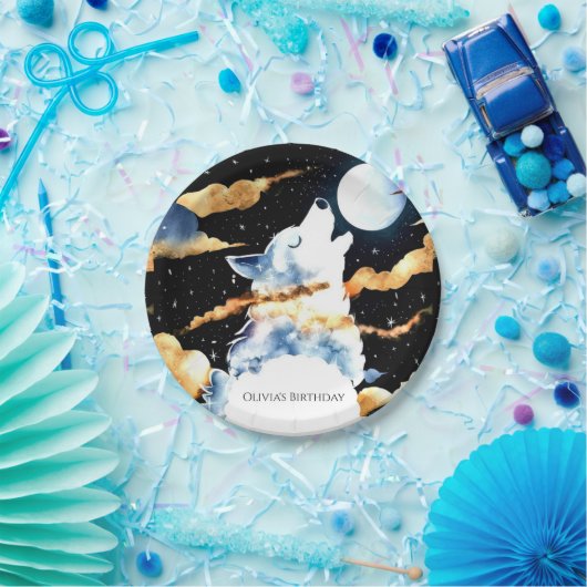 ハウリンお洒落ウルフ誕生日 ペーパープレート (パーティー)