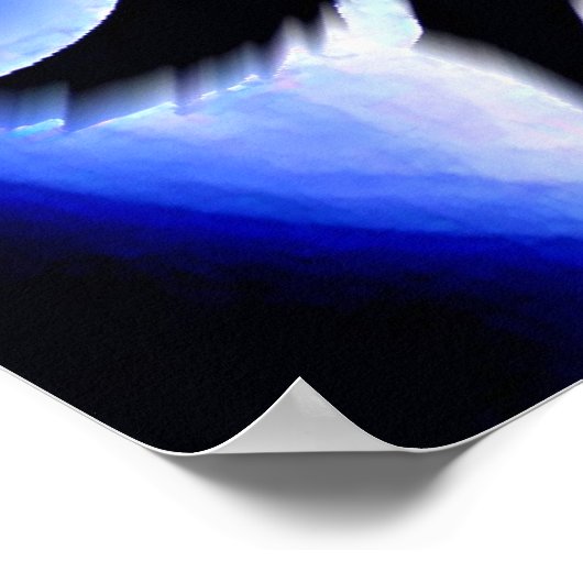 ハウリングやる気を起こさせるウルフ&ブルーナイトムーンポスター ポスター (角)