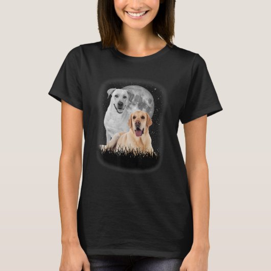 ハウリングアットザムーンラブラドール犬 Tシャツ (正面)