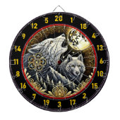 ハウリングウルフが強さと自由を照らす ダーツボード (正面)