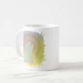 ハウリングウルフとマンダラプラントブランチのフレーム コーヒーマグカップ (正面左)