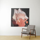 ハウリングウルフのベクトルイラストレーションランドスケープT- タペストリー (インサイチュ(横))