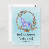 ハウリングウルフの水彩画を使用した引用文 ポストカード (正面/裏面)